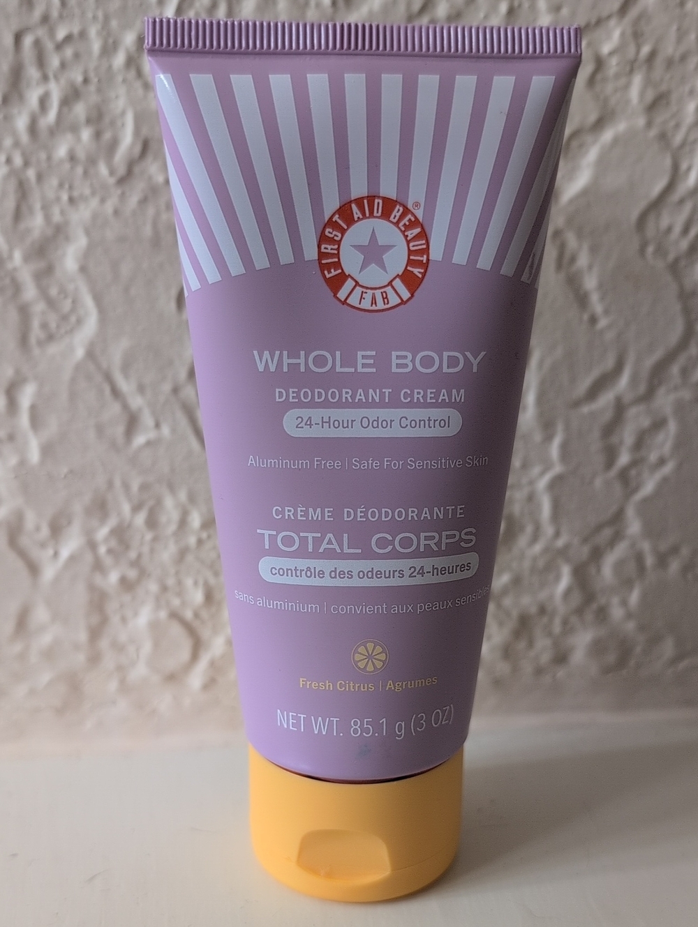 First Aid Beauty Whole Body Deodorant Cream Citrus Scent 3 Oz 24-Hr Odor Control